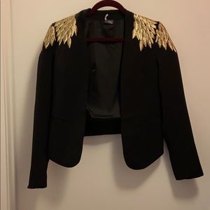 Black blazer with gold detailing